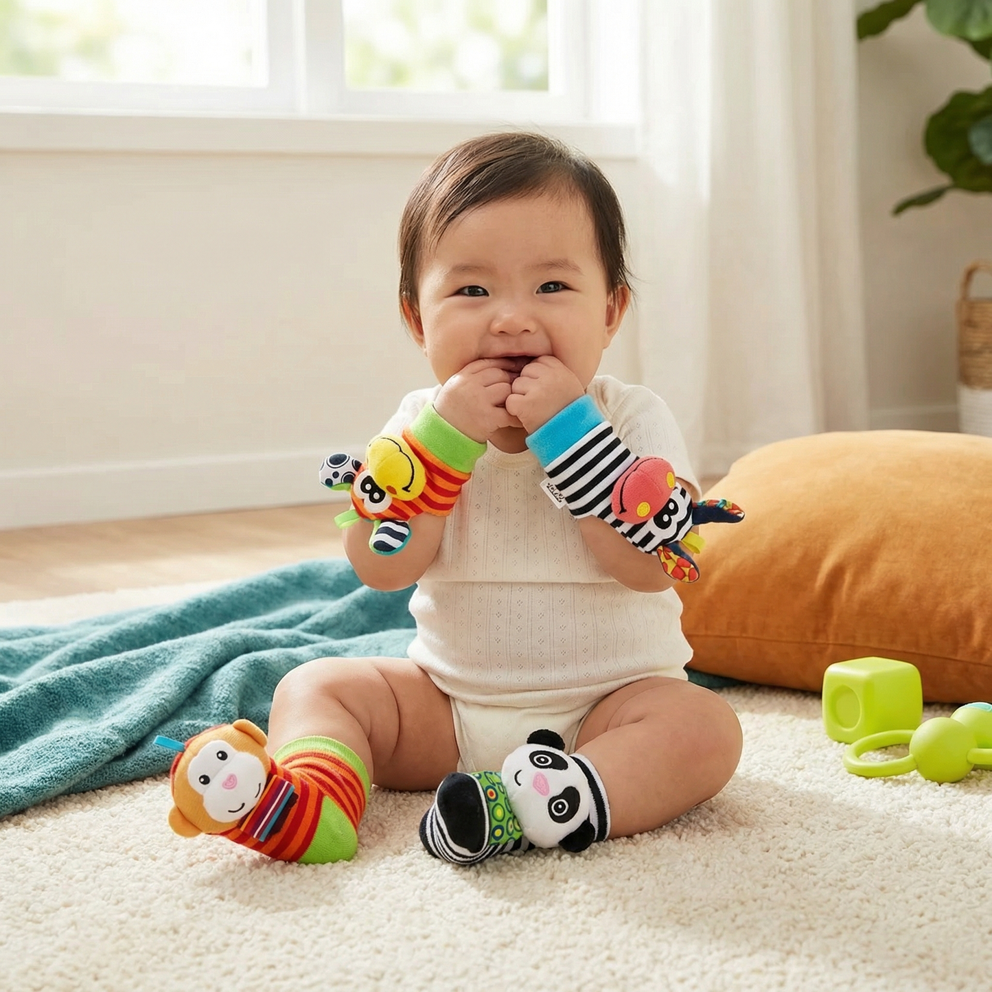 Sensory Baby Plush Socks and Bracelet