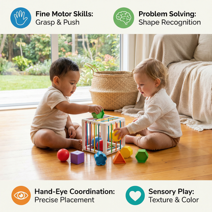 Montessori Shape Box – Sorting & Motor Skills Game