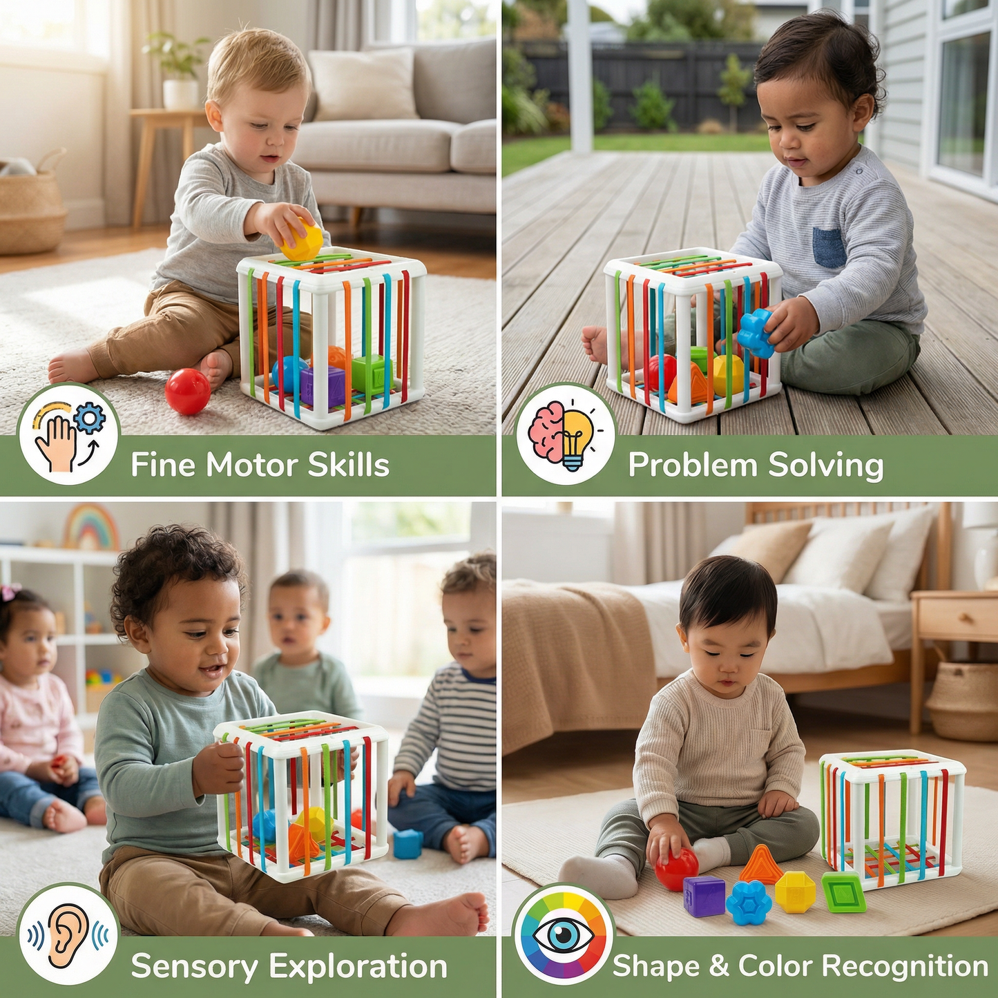 Montessori Shape Box – Sorting & Motor Skills Game