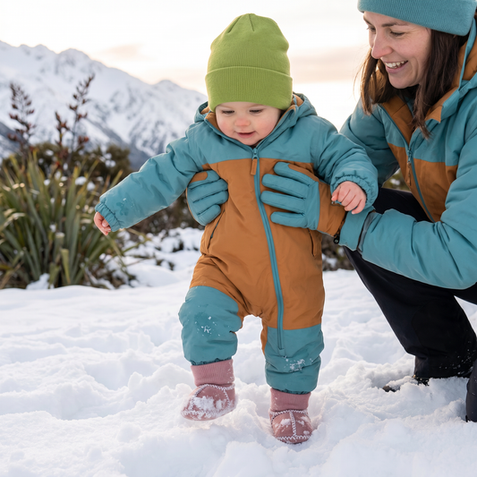 Lined baby winter sock shoes in suede look