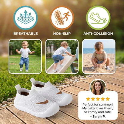 Summer baby shoes with non-slip soles and breathable material