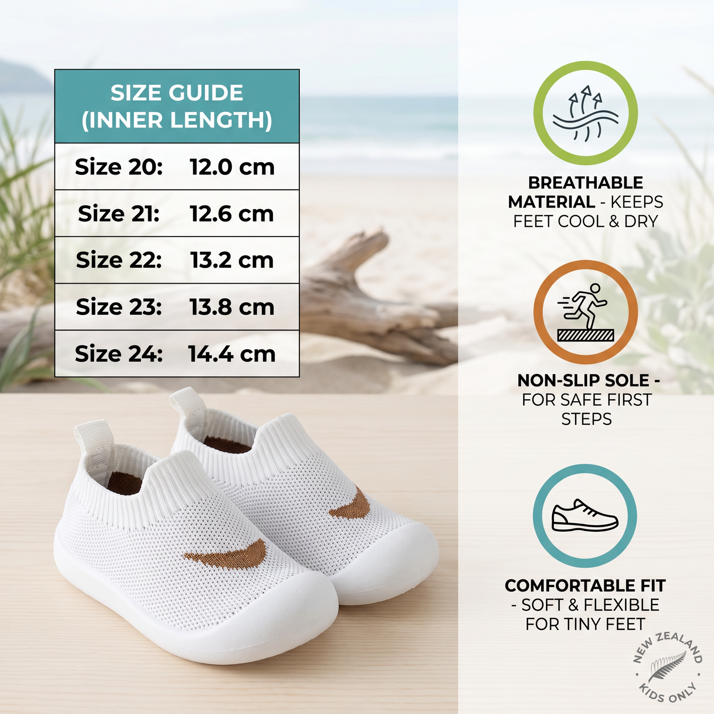Summer baby shoes with non-slip soles and breathable material