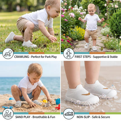 Summer baby shoes with non-slip soles and breathable material