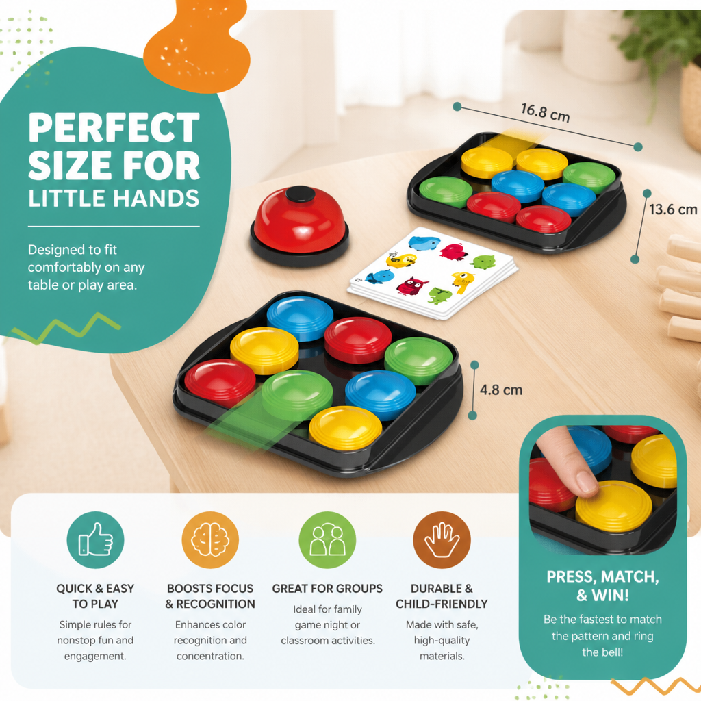 Educational Color Pattern Match Family Bell Game
