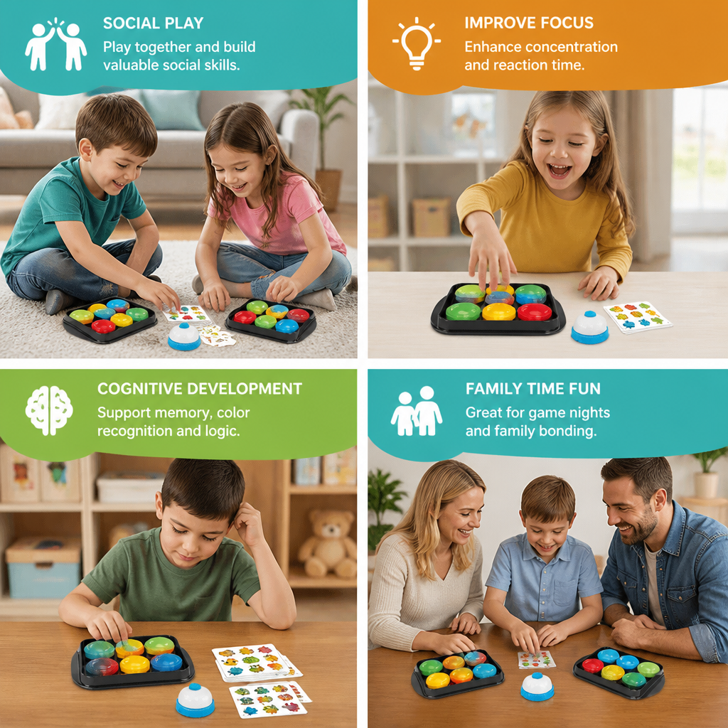 Educational Color Pattern Match Family Bell Game