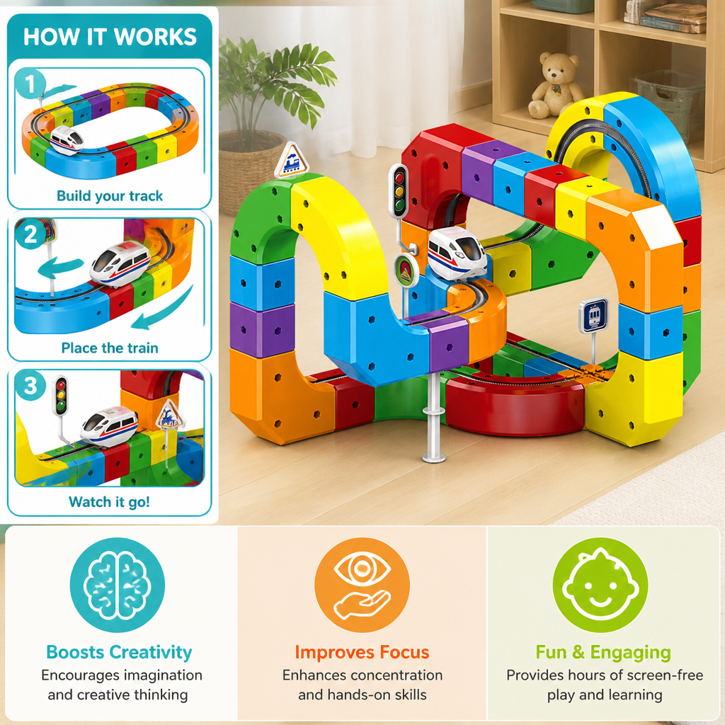 Magic rail cube track kids toy