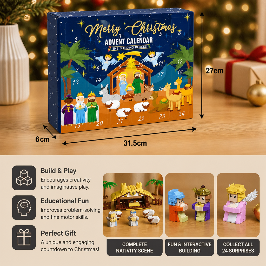Christmas Nativity Building Blocks Advent Calendar for Kids