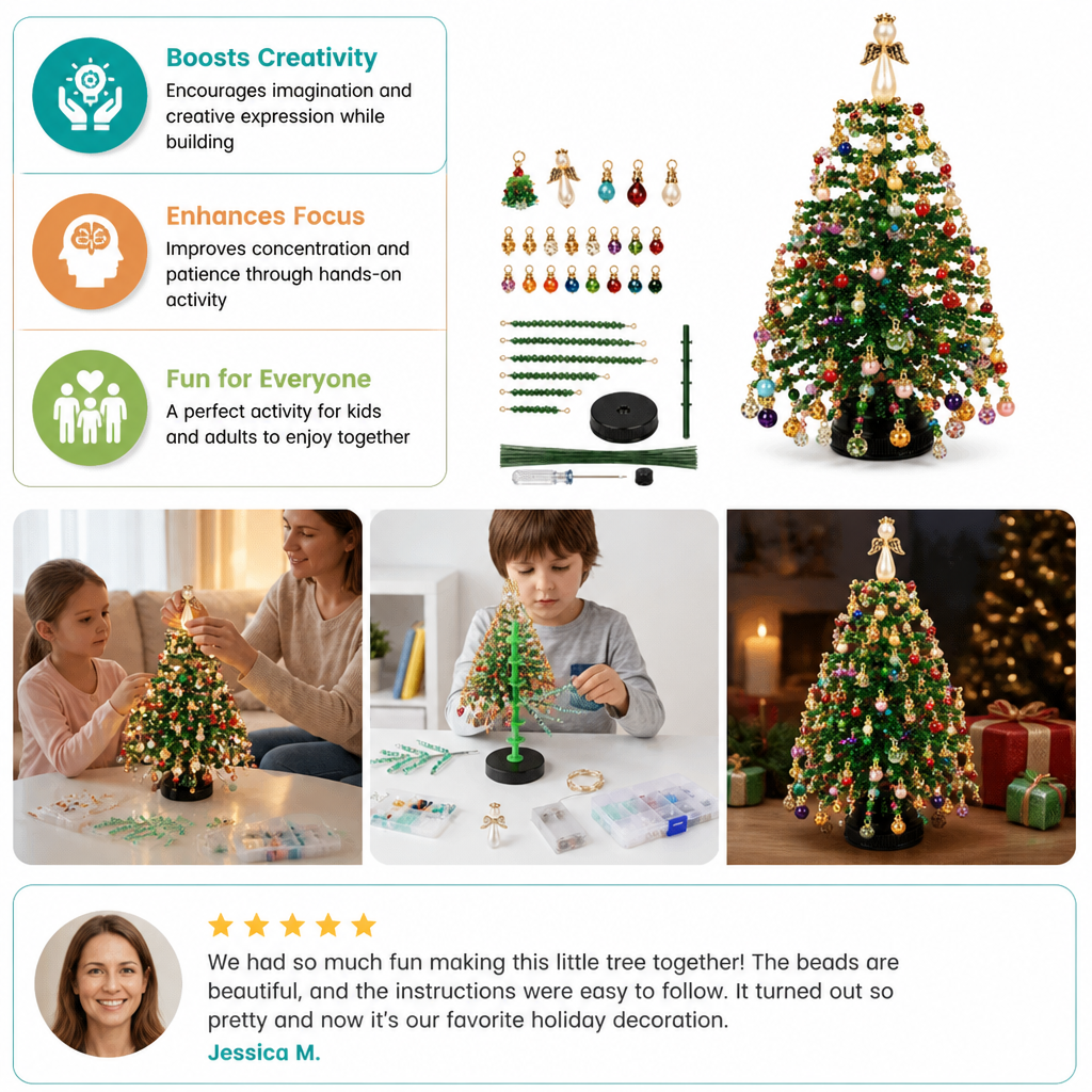 DIY Crystal Beaded Christmas Tree Craft Kit