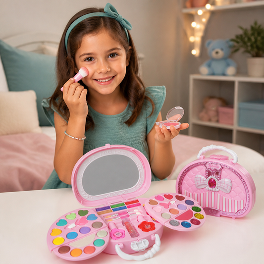 Kids’ Washable Princess Makeup Set with Nail Polish & Storage Box