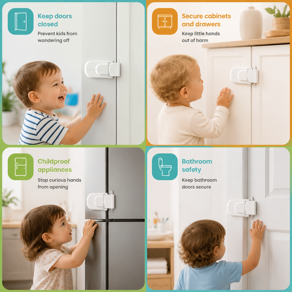No-Drill Child Safety Door Lock