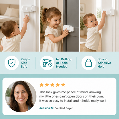 No-Drill Child Safety Door Lock