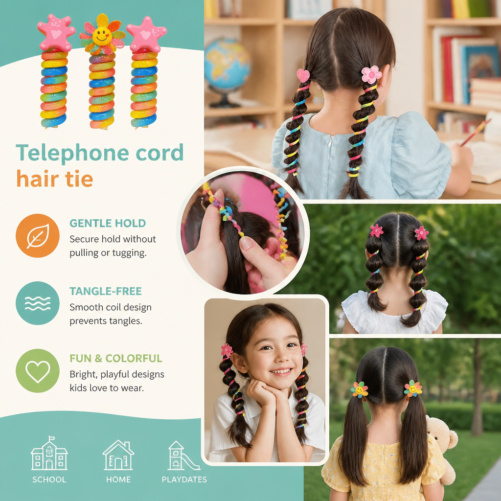 Cute Kids Spiral Hair Tie Set
