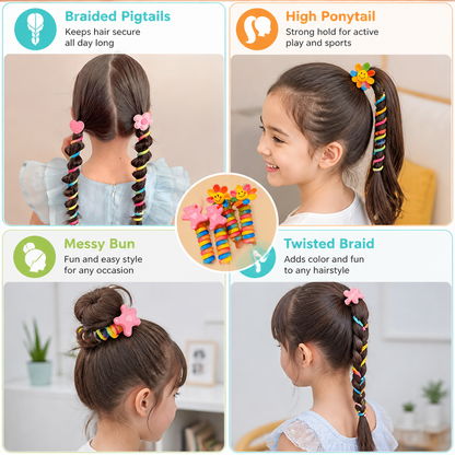 Cute Kids Spiral Hair Tie Set