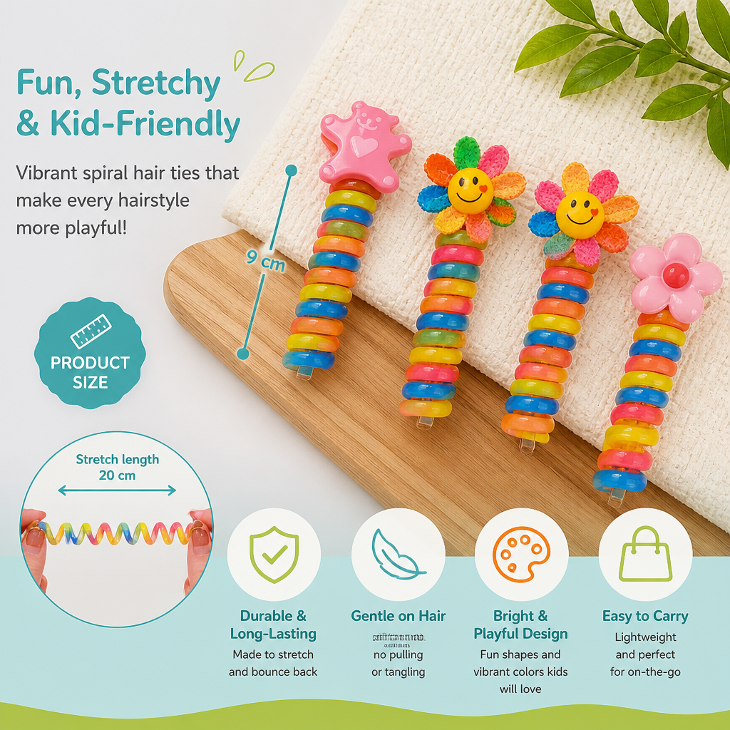 Cute Kids Spiral Hair Tie Set
