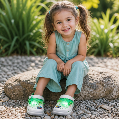 Kids’ LED Dinosaur Clogs – Light-Up Non-Slip Summer Garden & Beach Shoes