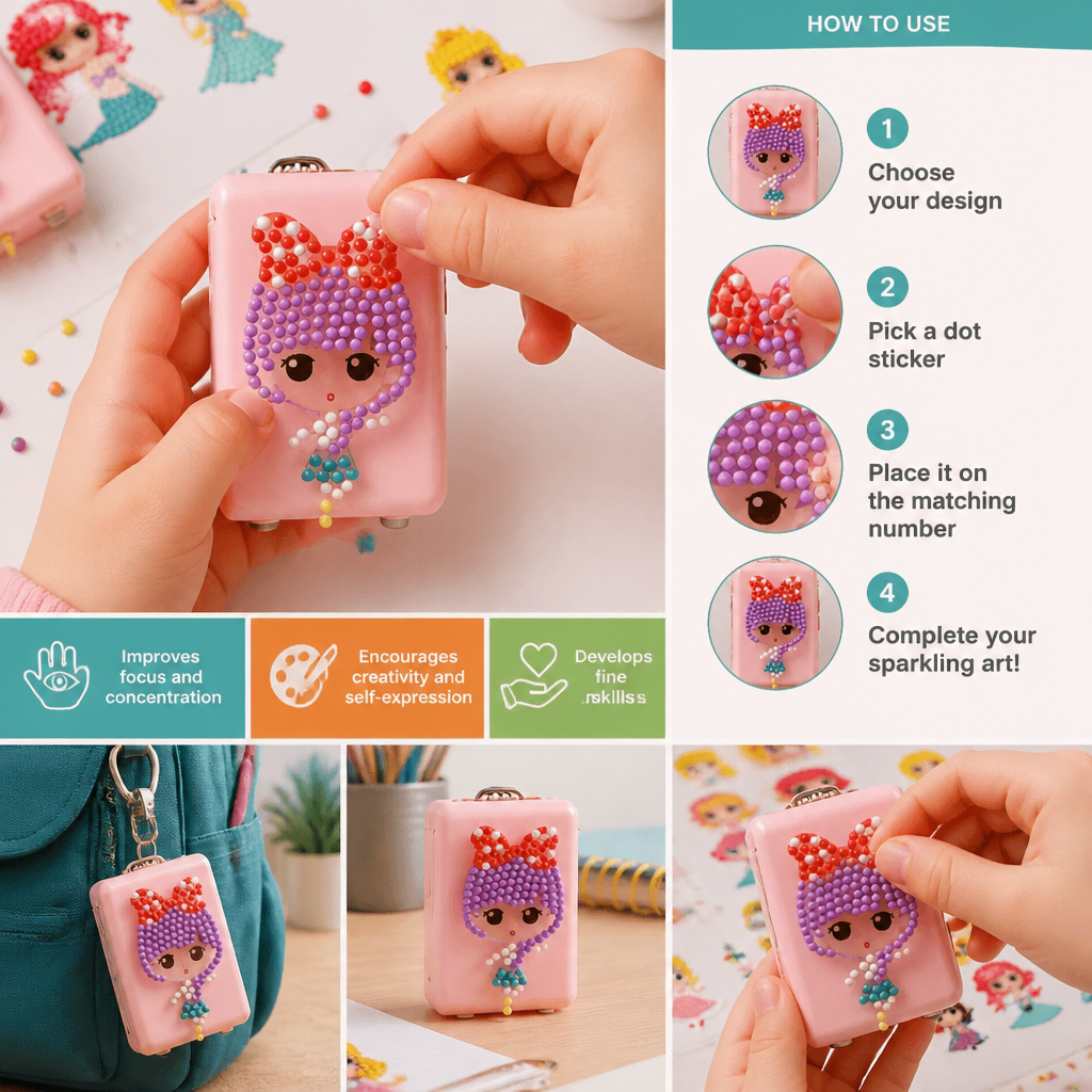 DIY Diamond Art Sticker Craft Kit for Kids