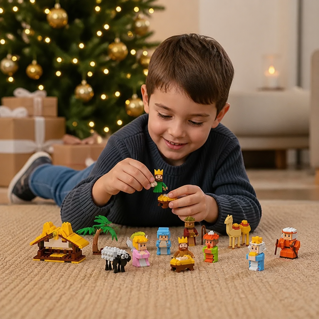 Christmas Nativity Building Blocks Advent Calendar for Kids
