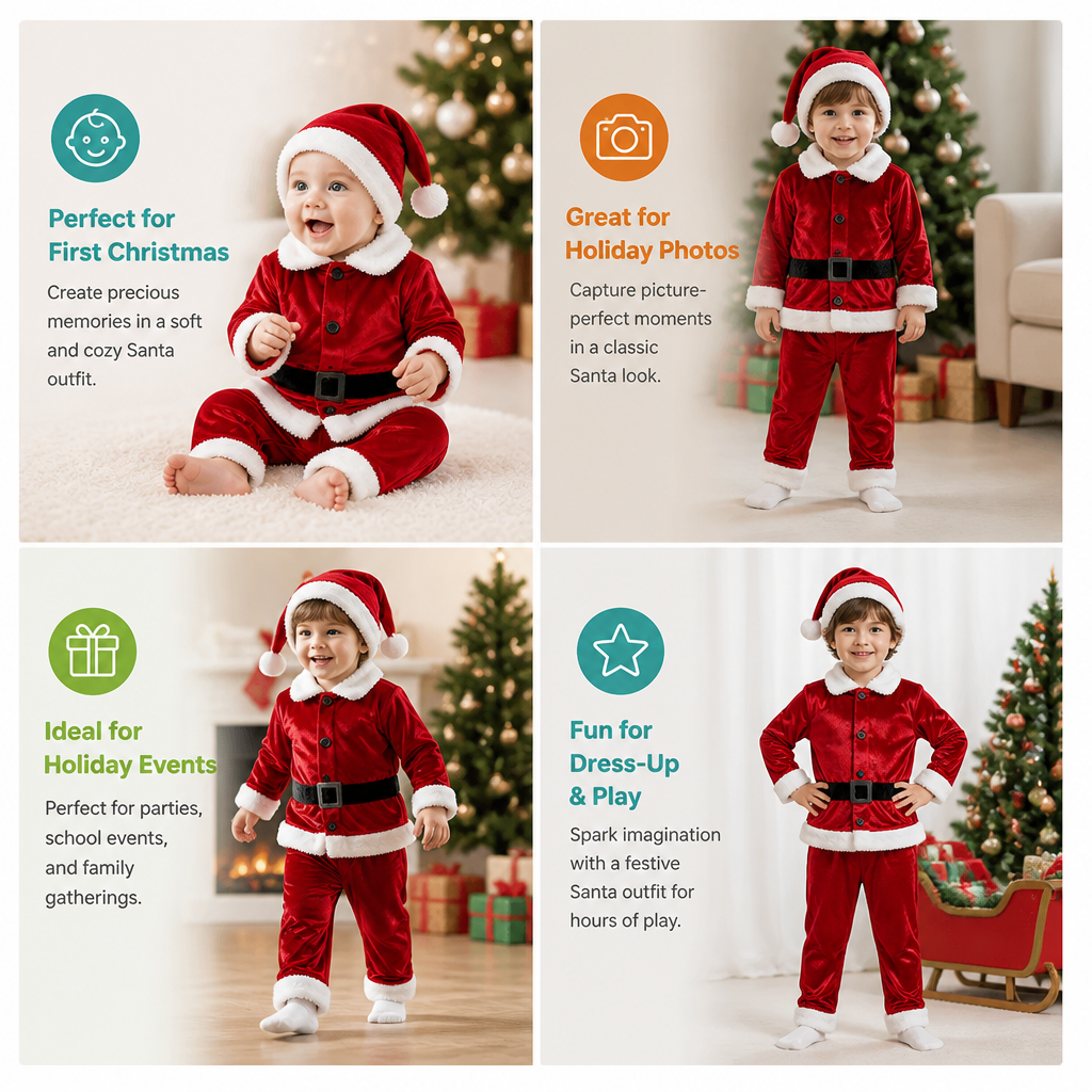Baby & Toddler Santa Costume Set