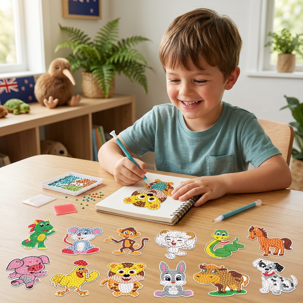 DIY Diamond Art Sticker Craft Kit for Kids