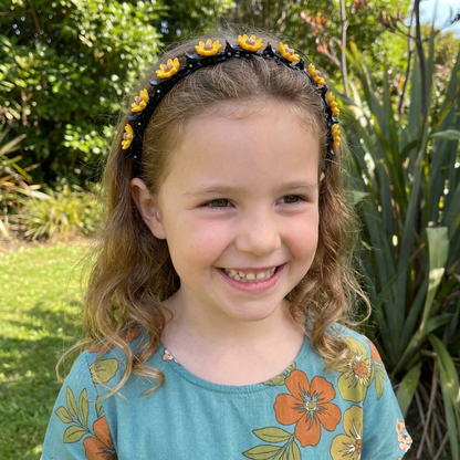 Cute Hair Clips & Bands for Girls with Flower, Strawberry & Rainbow Charms