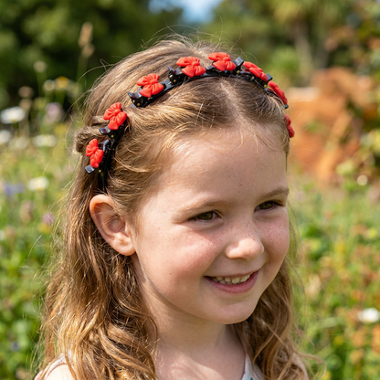 Cute Hair Clips & Bands for Girls with Flower, Strawberry & Rainbow Charms