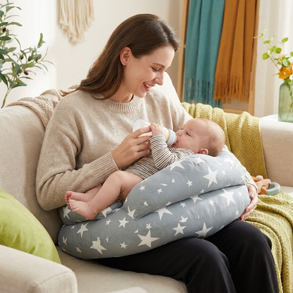 Multifunctional Nursing Pillow for Breastfeeding & Bottle Feeding with Removable Cover