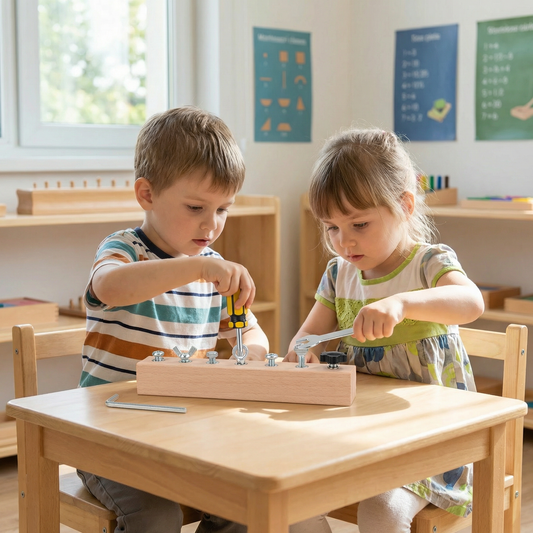 Montessori Wooden Screw & Nut Toy – Fine Motor Skills & Focus Training for Kids
