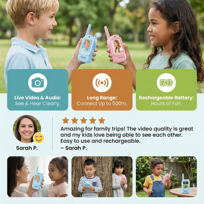 Kids' Video Walkie-Talkie 2-Pack – Radios with Camera & Screen
