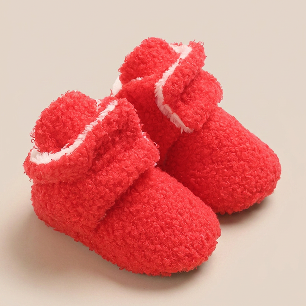 Sherpa Fleece Velcro Booties
