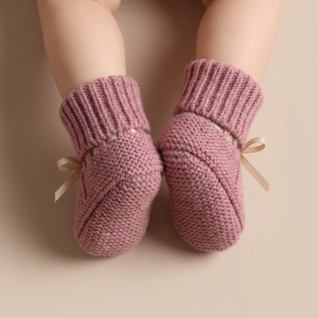 Chunky Knit Lace-Up Sneaker Booties