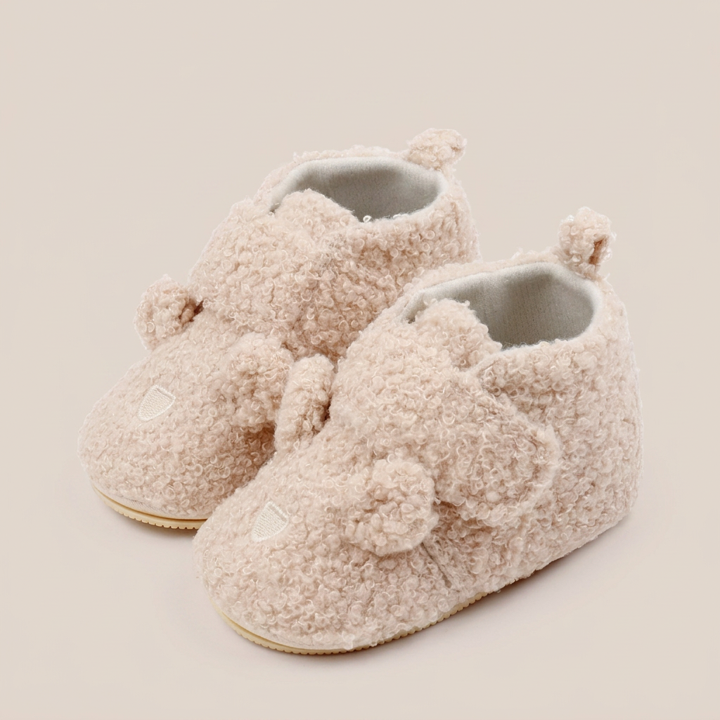 3D Teddy Bear Sherpa Slippers