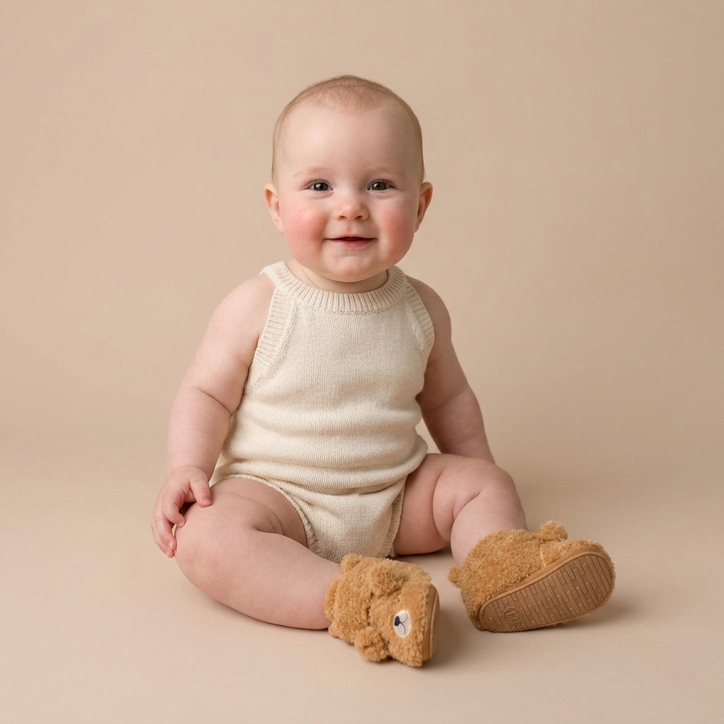 3D Teddy Bear Sherpa Slippers