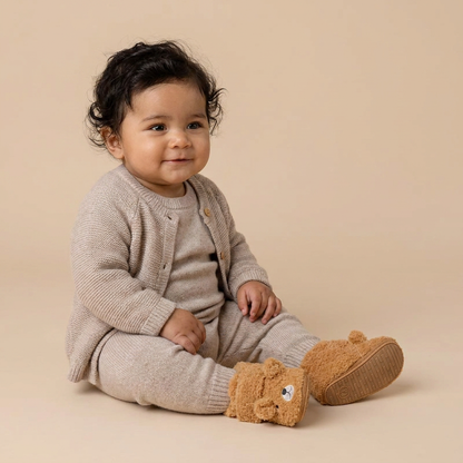 3D Teddy Bear Sherpa Slippers