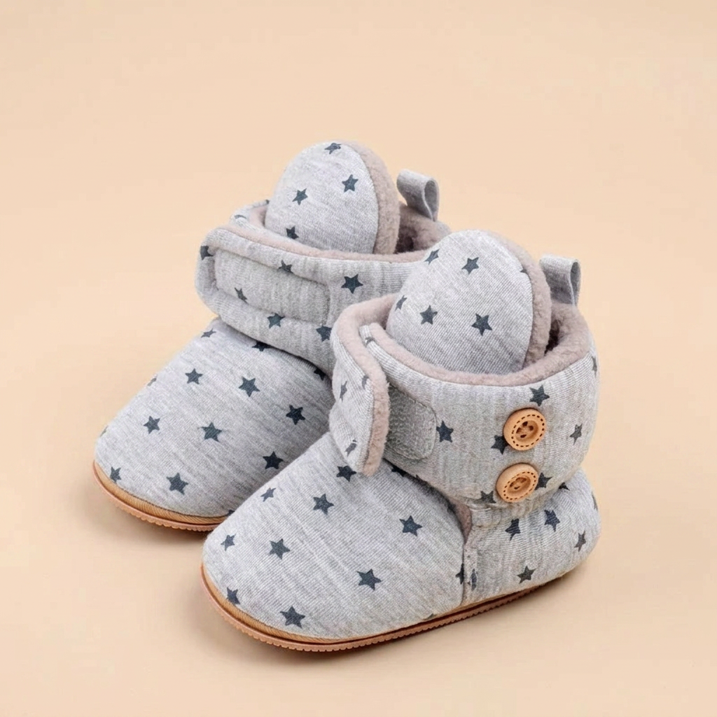 Star Print Velcro Booties