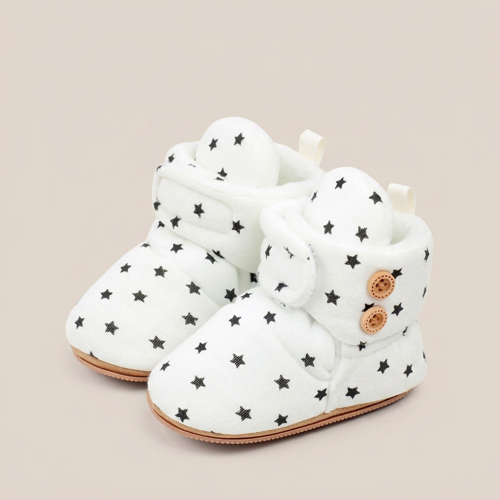 Star Print Velcro Booties
