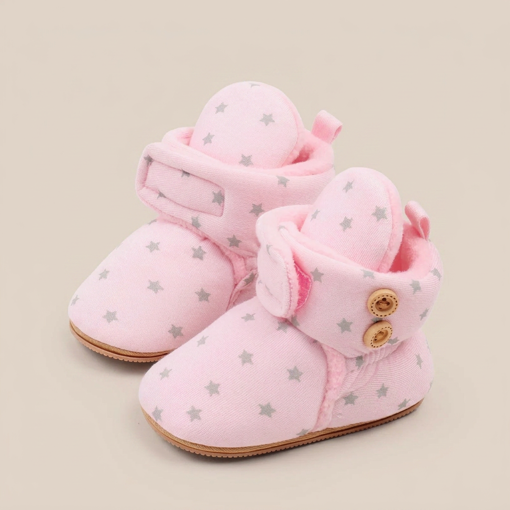 Star Print Velcro Booties