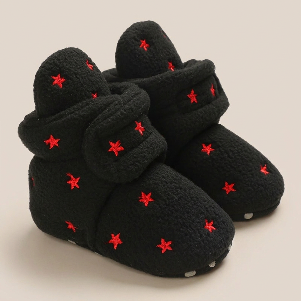 Printed Fleece Velcro Booties