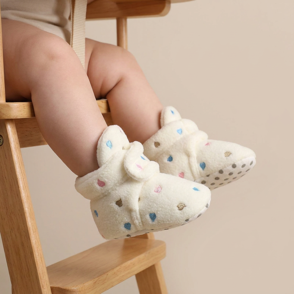 Printed Fleece Velcro Booties