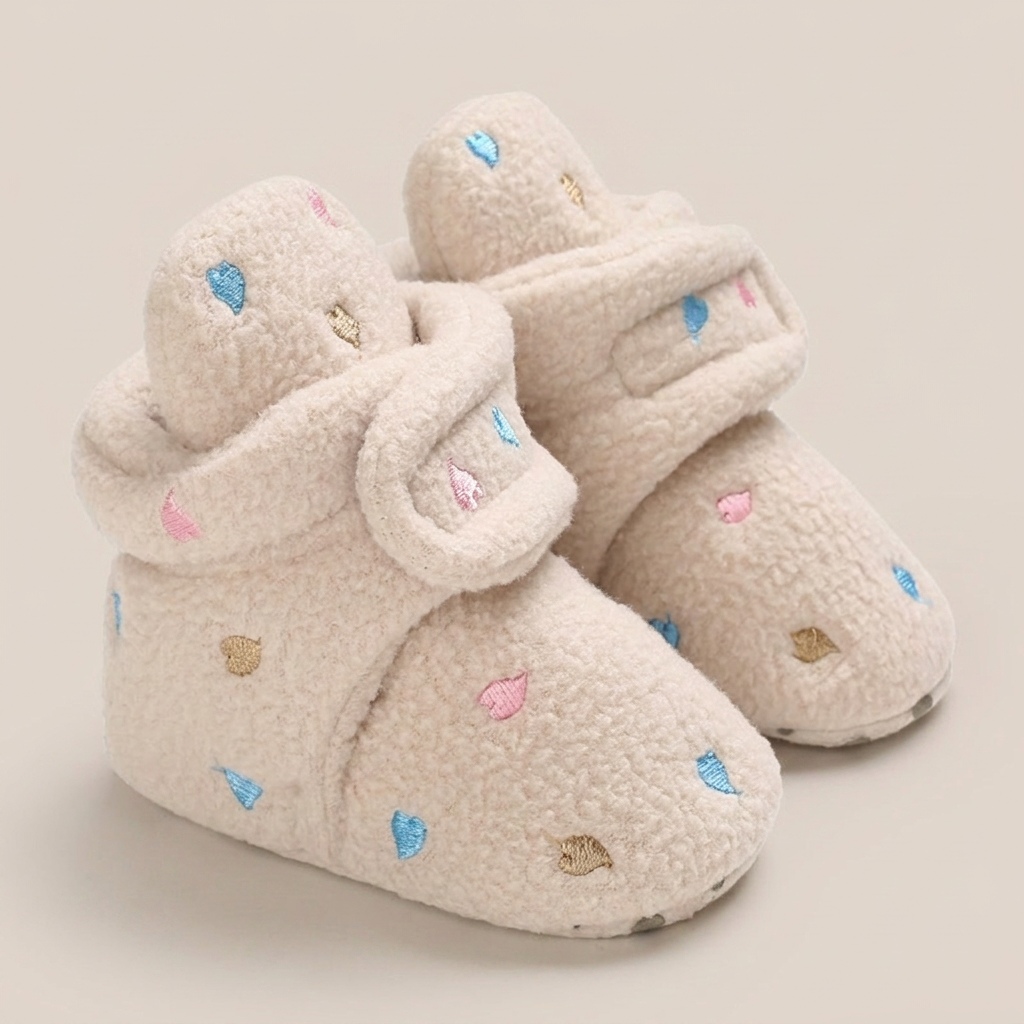 Printed Fleece Velcro Booties