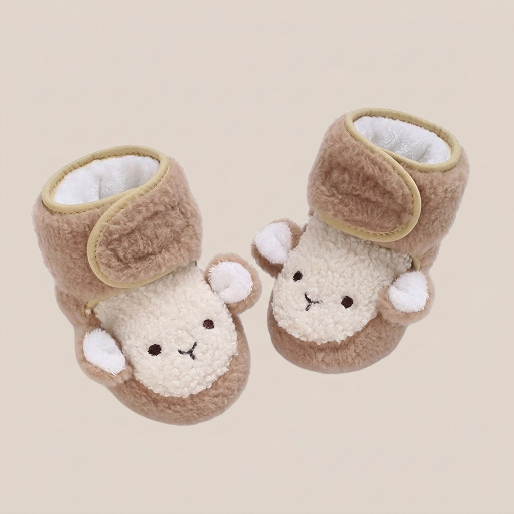 3D Lamb Face Sherpa Booties