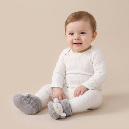 3D Lamb Face Sherpa Booties