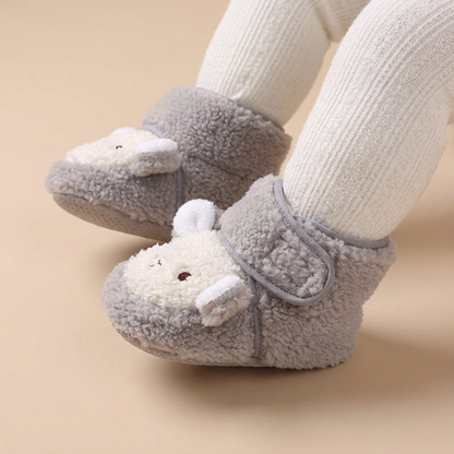 3D Lamb Face Sherpa Booties