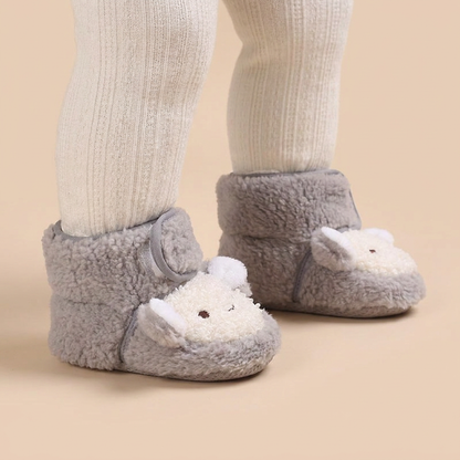 3D Lamb Face Sherpa Booties