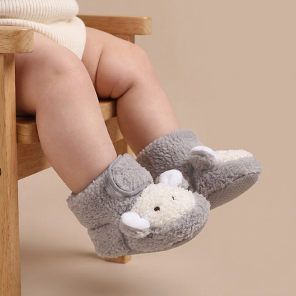 3D Lamb Face Sherpa Booties