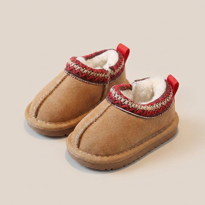 Aztec Trim Fluffy Slip-On Boots