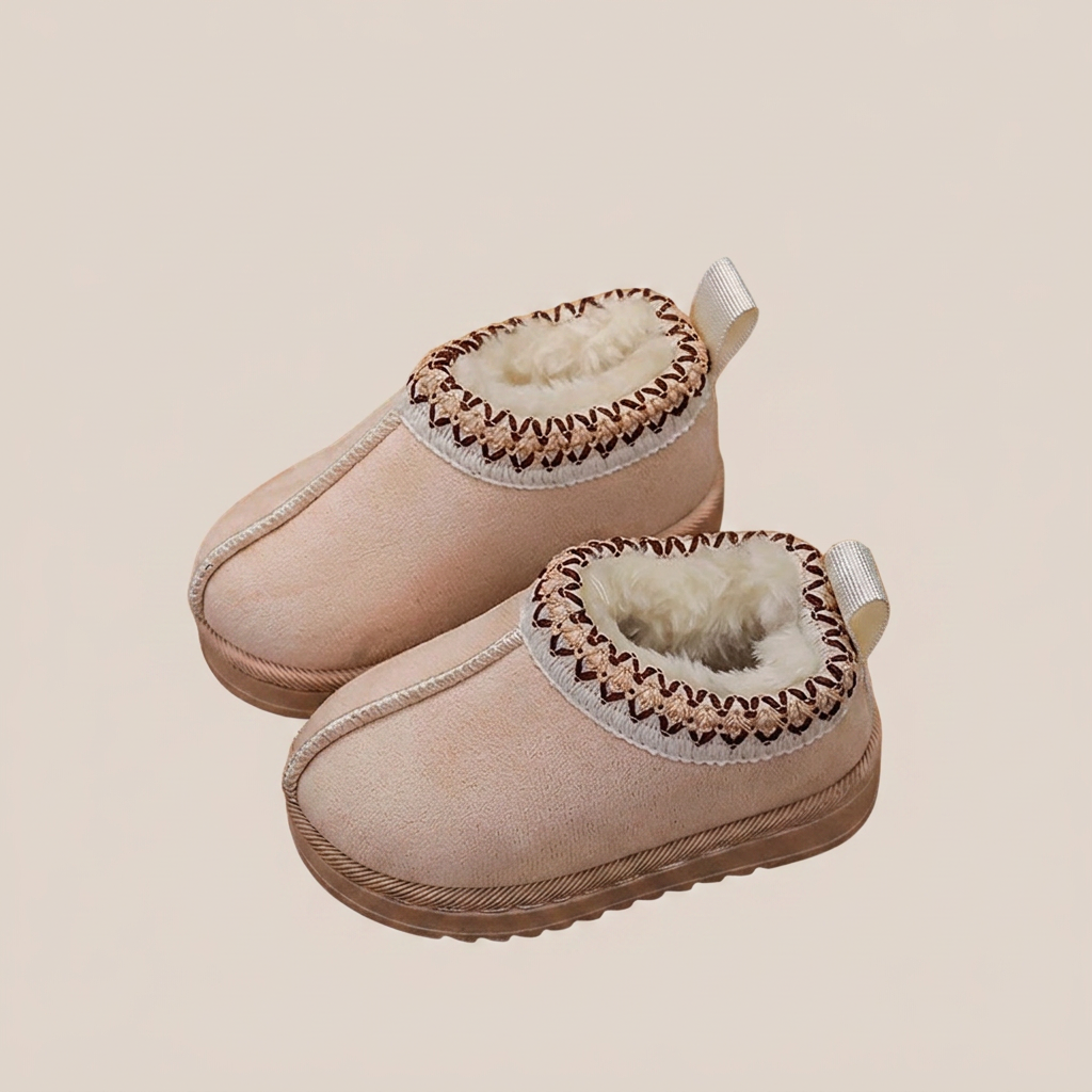 Aztec Trim Fluffy Slip-On Boots