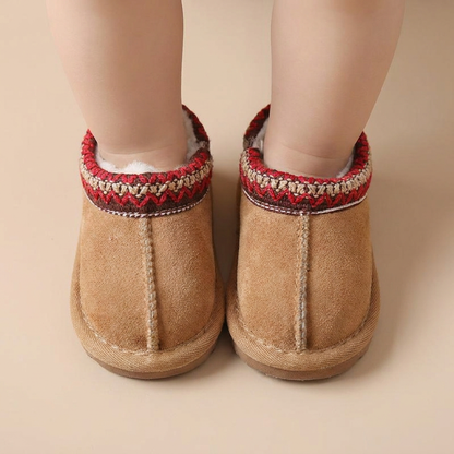 Aztec Trim Fluffy Slip-On Boots