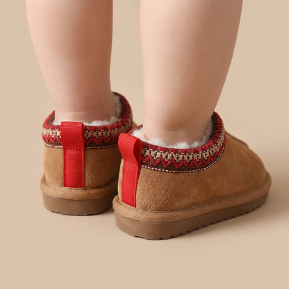 Aztec Trim Fluffy Slip-On Boots