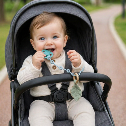 Silicone Baby Clip with Anti-Loss Protection – for Pacifiers & Toys (5 Pieces)