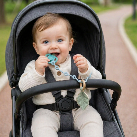 Silicone Baby Clip with Anti-Loss Protection – for Pacifiers & Toys (5 Pieces)